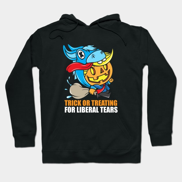 Liberal Tears Donald Trump Halloween Design Hoodie by SWIFTYSPADE